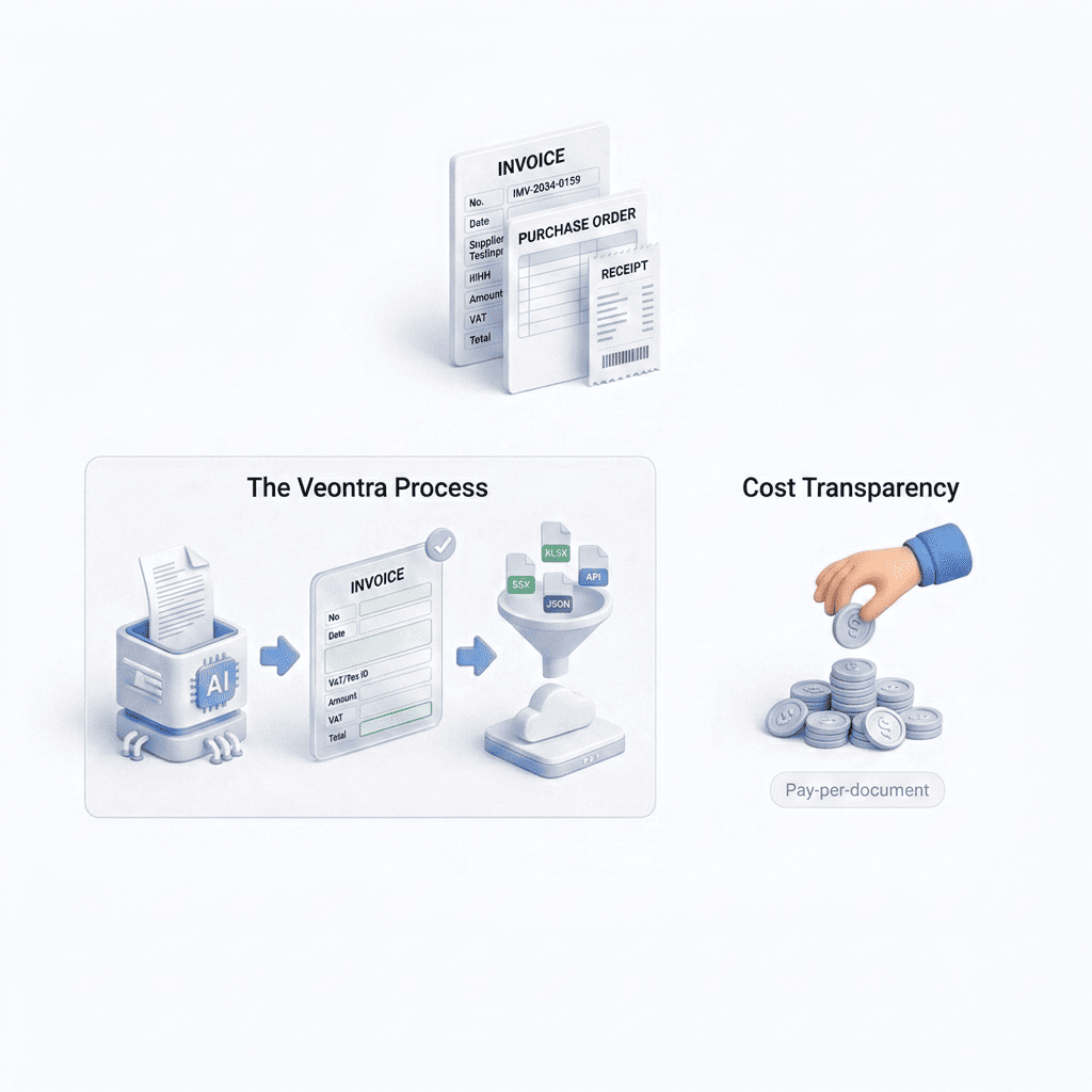 Veontra document extraction dashboard and exports